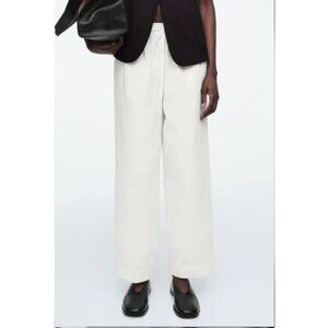COS Wide Leg Crop Knit Pants Pull On Stretch Minimalist Culottes Preppy Ankle